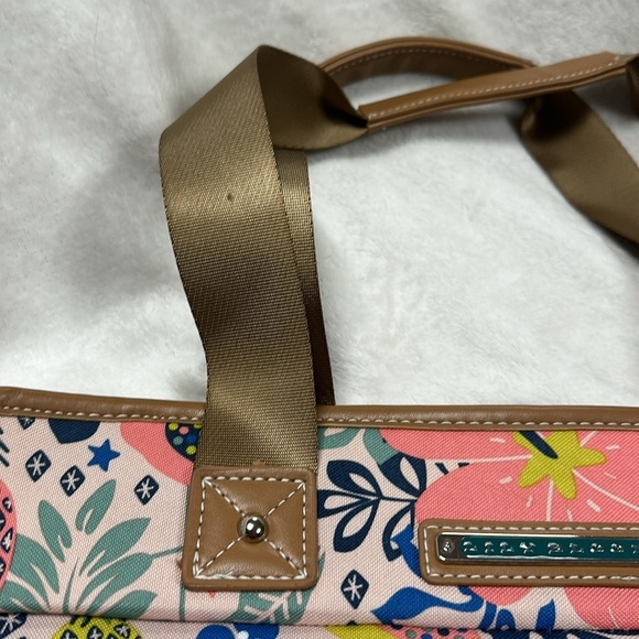 Cute & Colorful Lily Bloom Tropical Pineapple Satchel Shoulder Tote Travel Bag - Picture 9 of 9